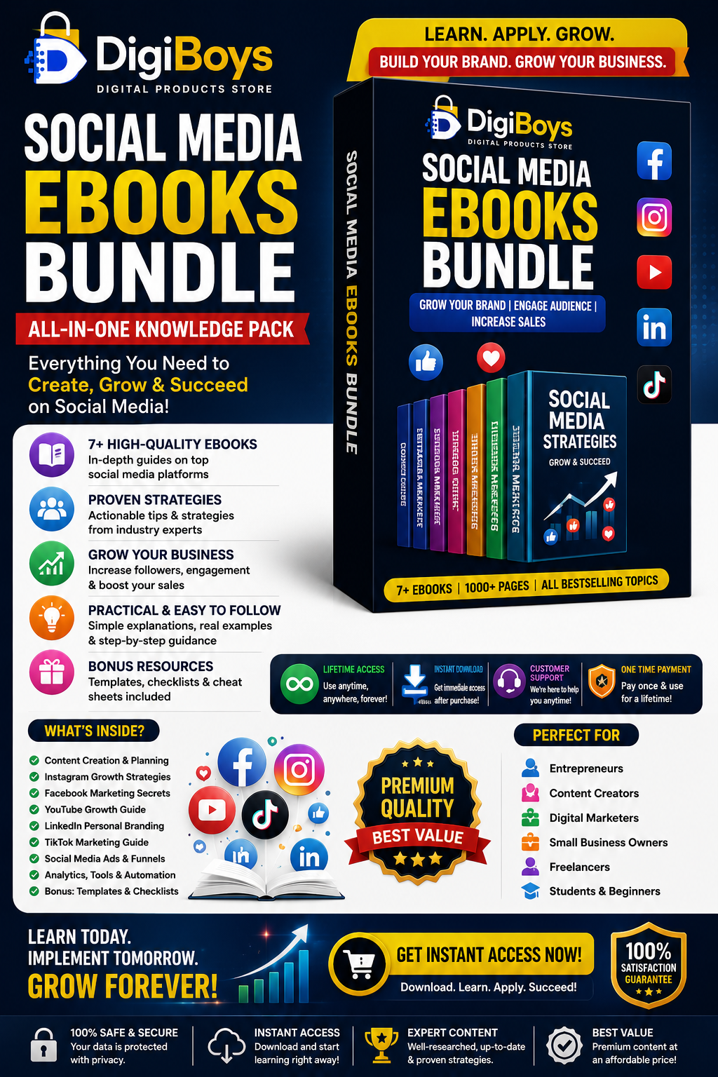 Social Media eBooks Bundle-All-in-One Social Media Growth Pack