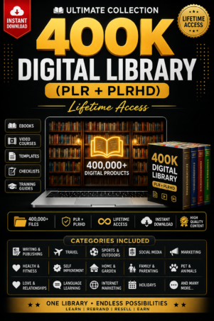 Ultimate 400K Digital Library (PLR + PLRHD) - Lifetime Access