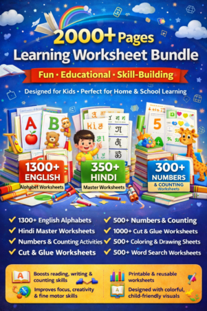 2000+ Pages Learning Worksheet Bundle for Kids